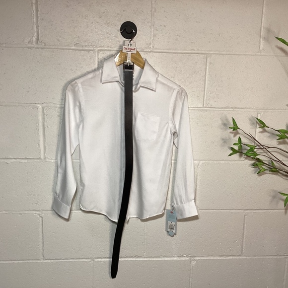 Cat & Jack Boys Dress Button Down Shirt and Reversible Belt | New With Tags - Picture 1 of 4